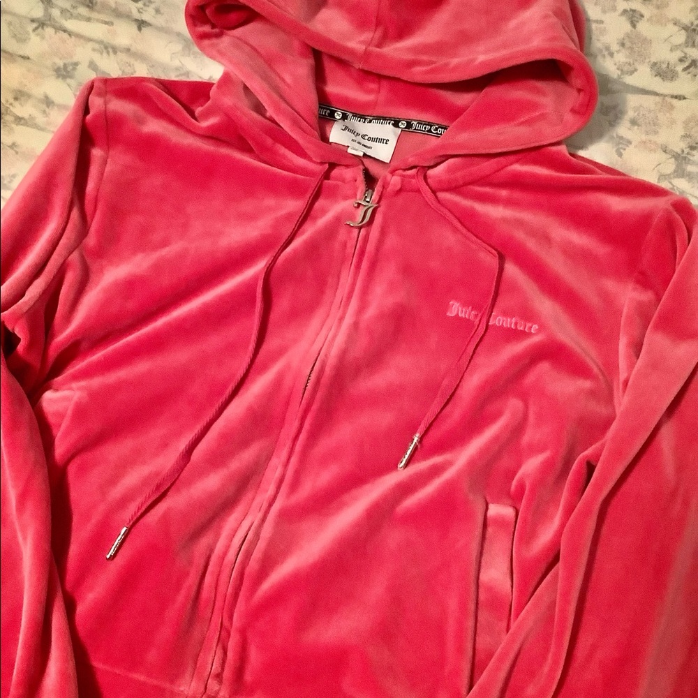 COPY - COPY - Juicy Couture Velour Zip up Pink Jacket size XL